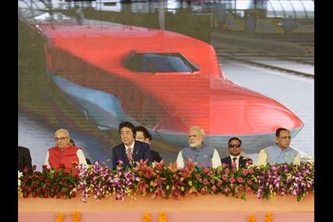 Prime Ministers Narendra Modi of India and Shinzo Abe of Japan attended a groundbreaking ceremony to officially launch India’s first high speed rail project.